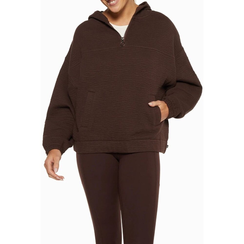 Marika Evy‎ Quilted Zip Up Elevated Hoodie Women Sm Travel and Commute Tunic NWT